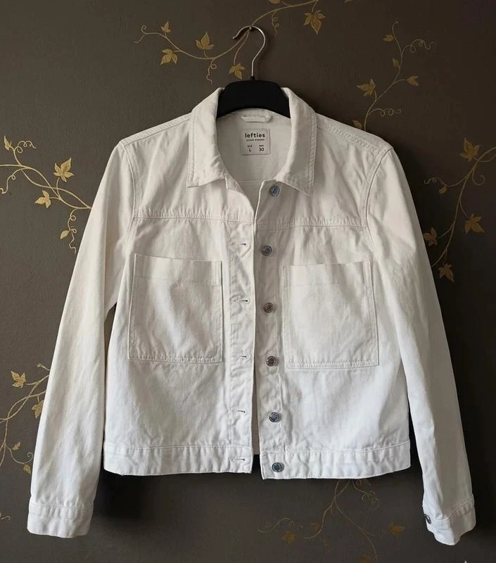 Chaqueta Vaquera Blanca Estilo Casual - Talla L 🤍